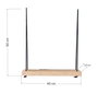 Hanah Home Estantería de Pared de Madera de Abeto en Nogal con Detalles de Cuerda